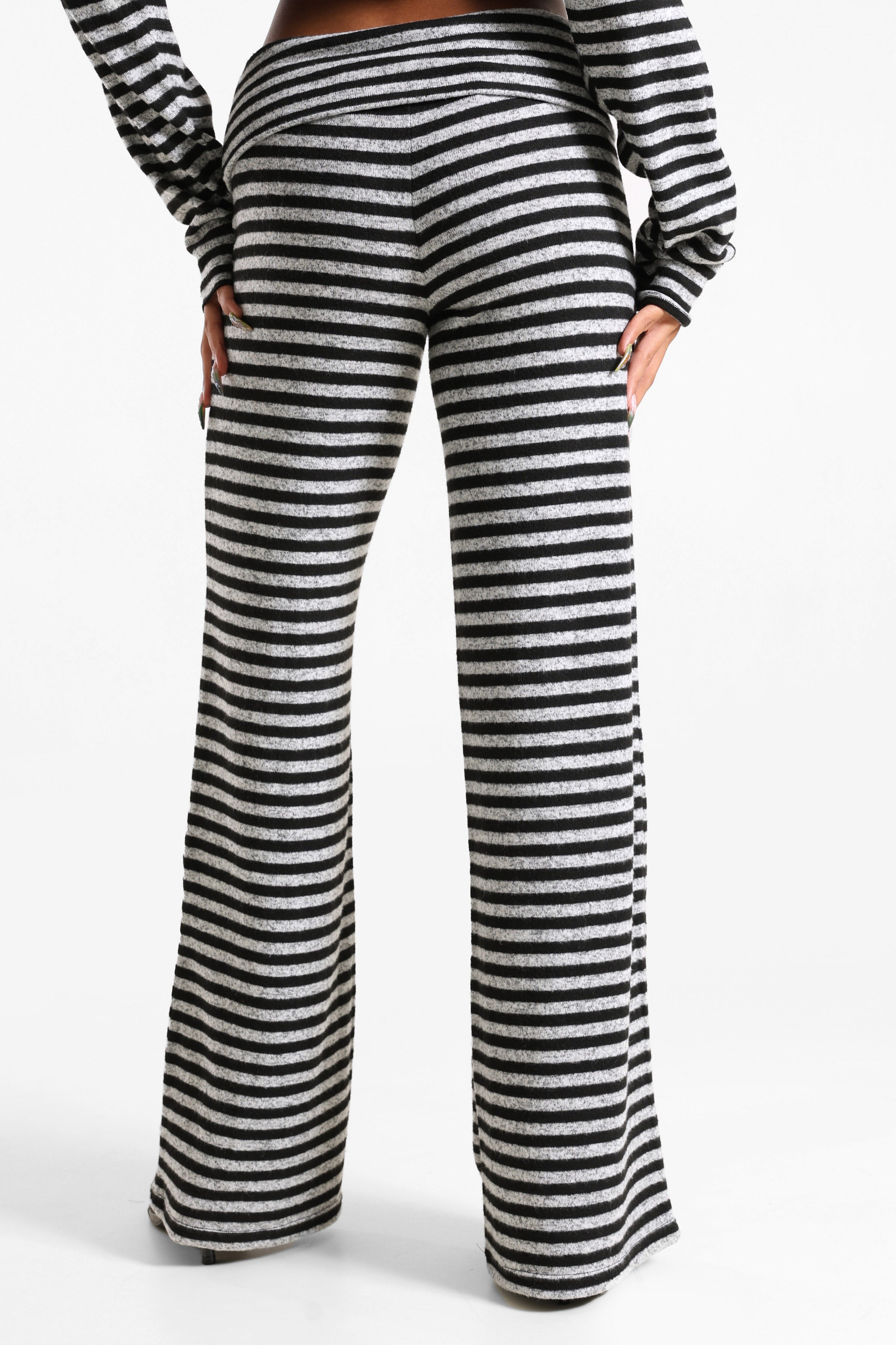 Strickhose - Schwarz + Grau meliert