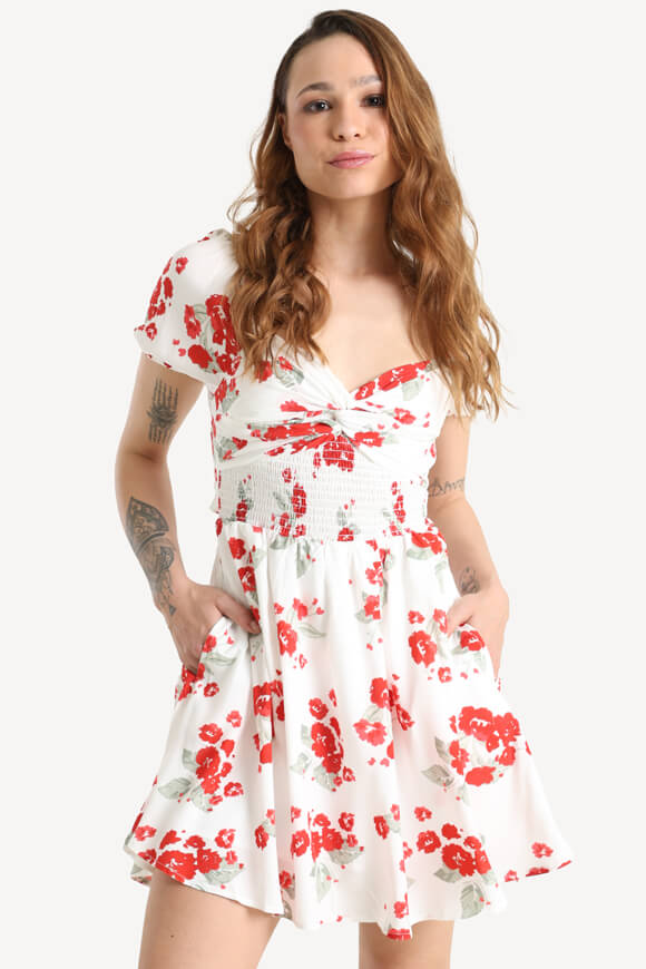 Mini abito con pantaloncini interni - Ecru