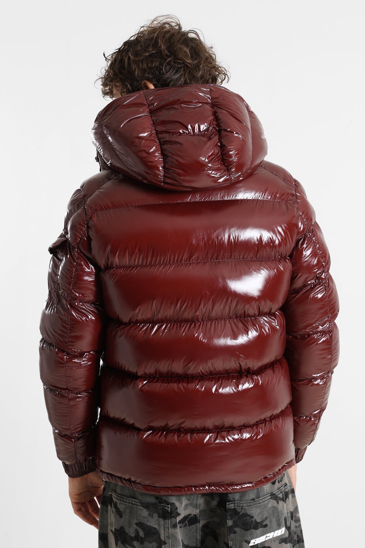 Pufferjacke in Glanz-Optik - Burgundy