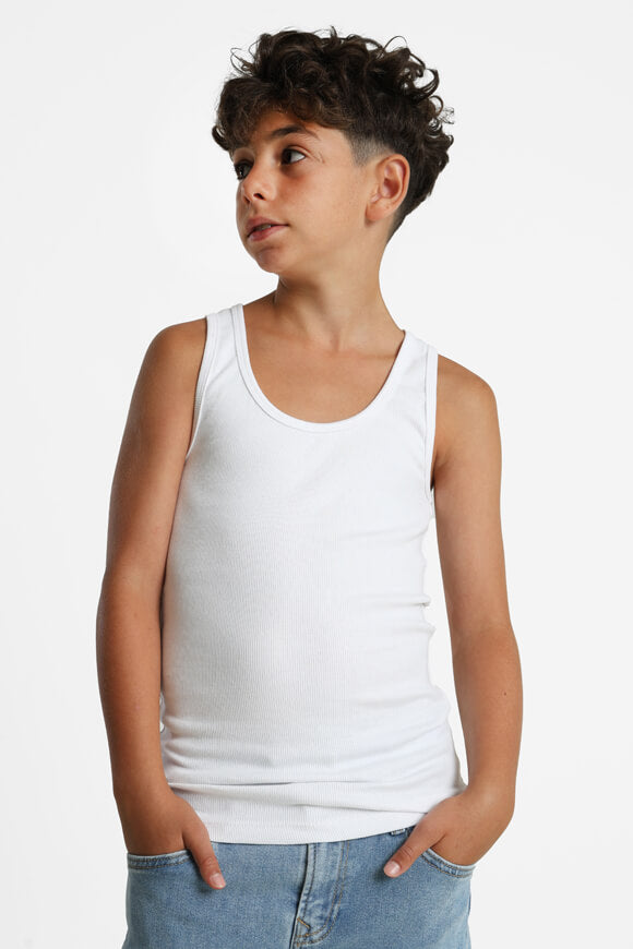 Geripptes Tanktop - Weiss
