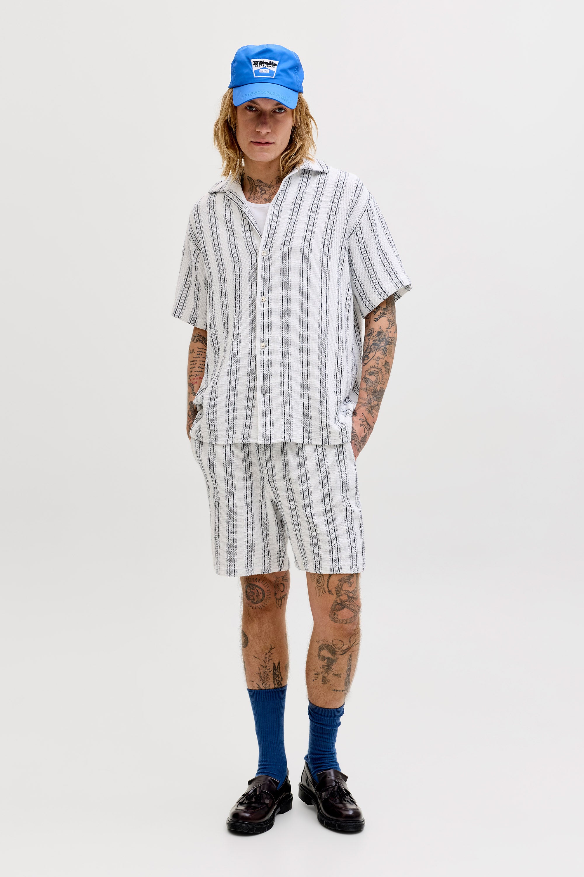 JPSTJAIDEN short en tissu structuré - Cloud Dancer