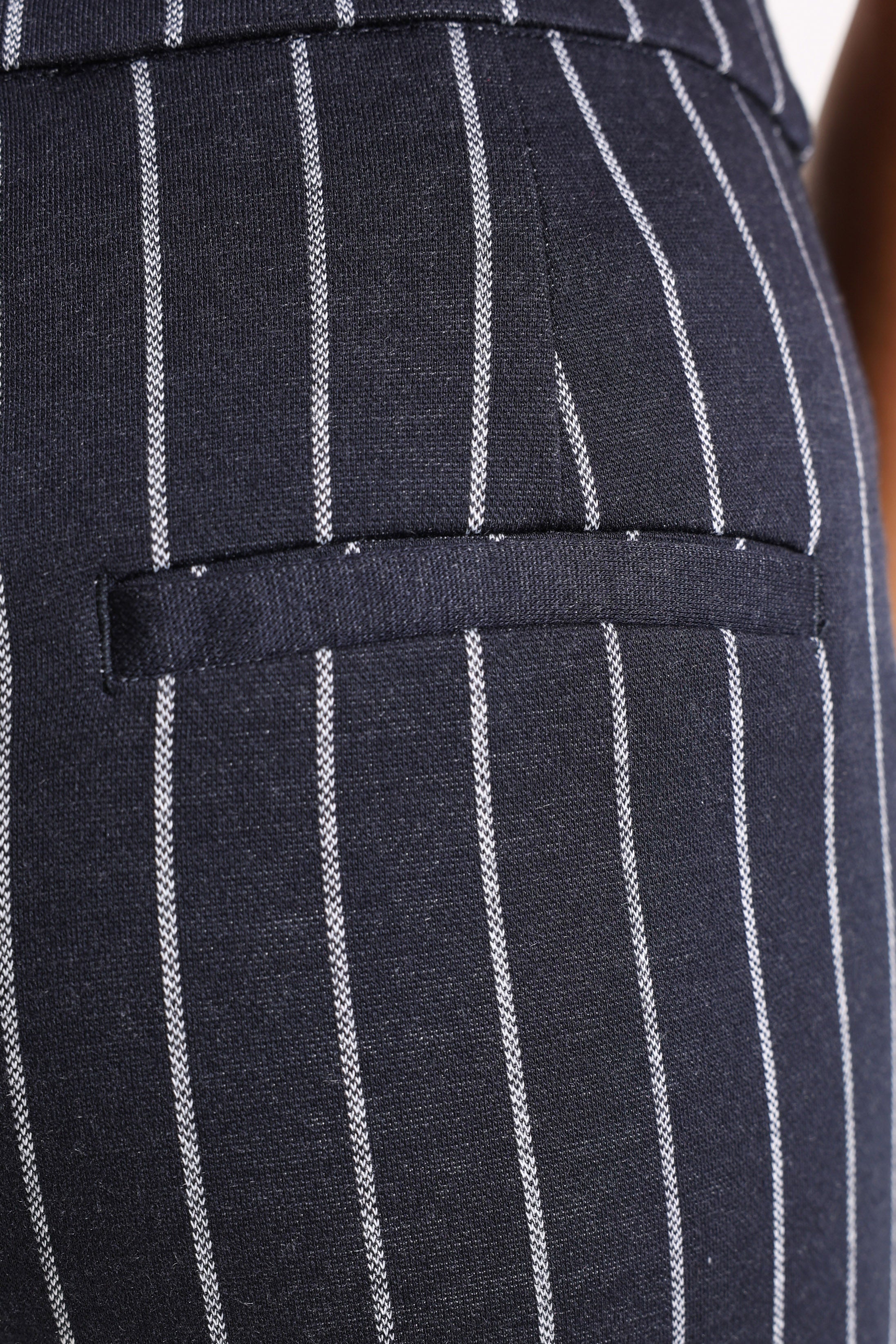 Stoffhose - Marineblau + Weiss