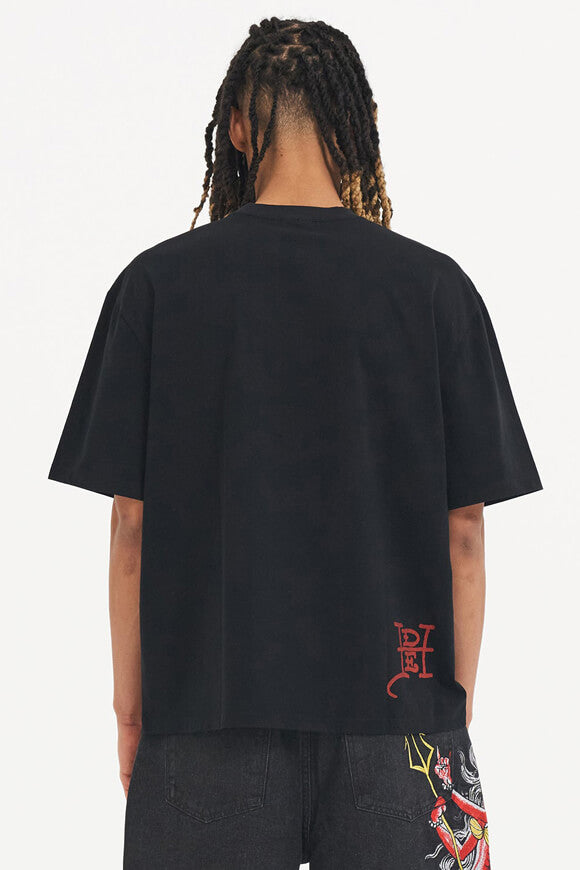 Snake and Skull Fire T-Shirt - Black