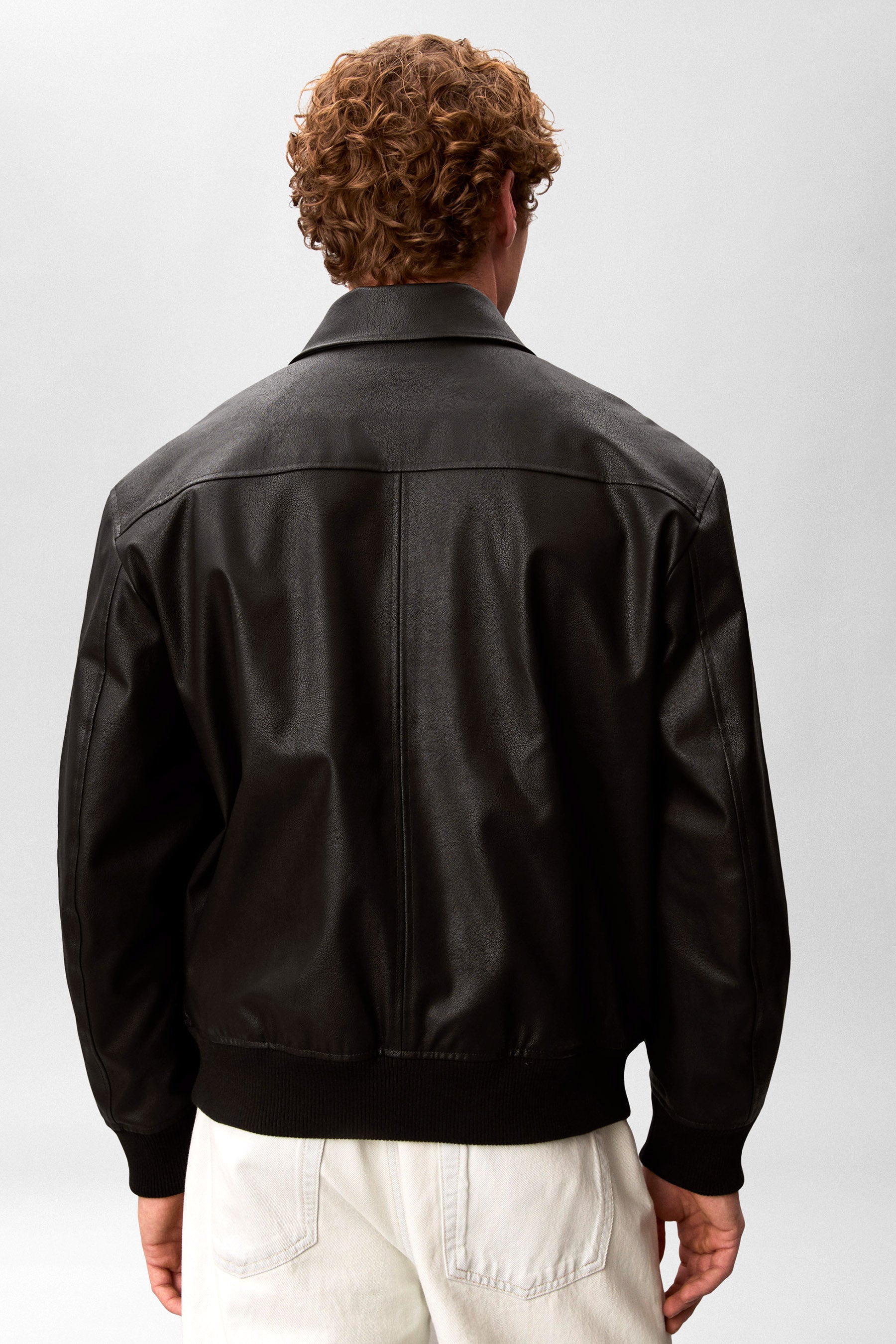 Bomber Kunstlederjacke - Black