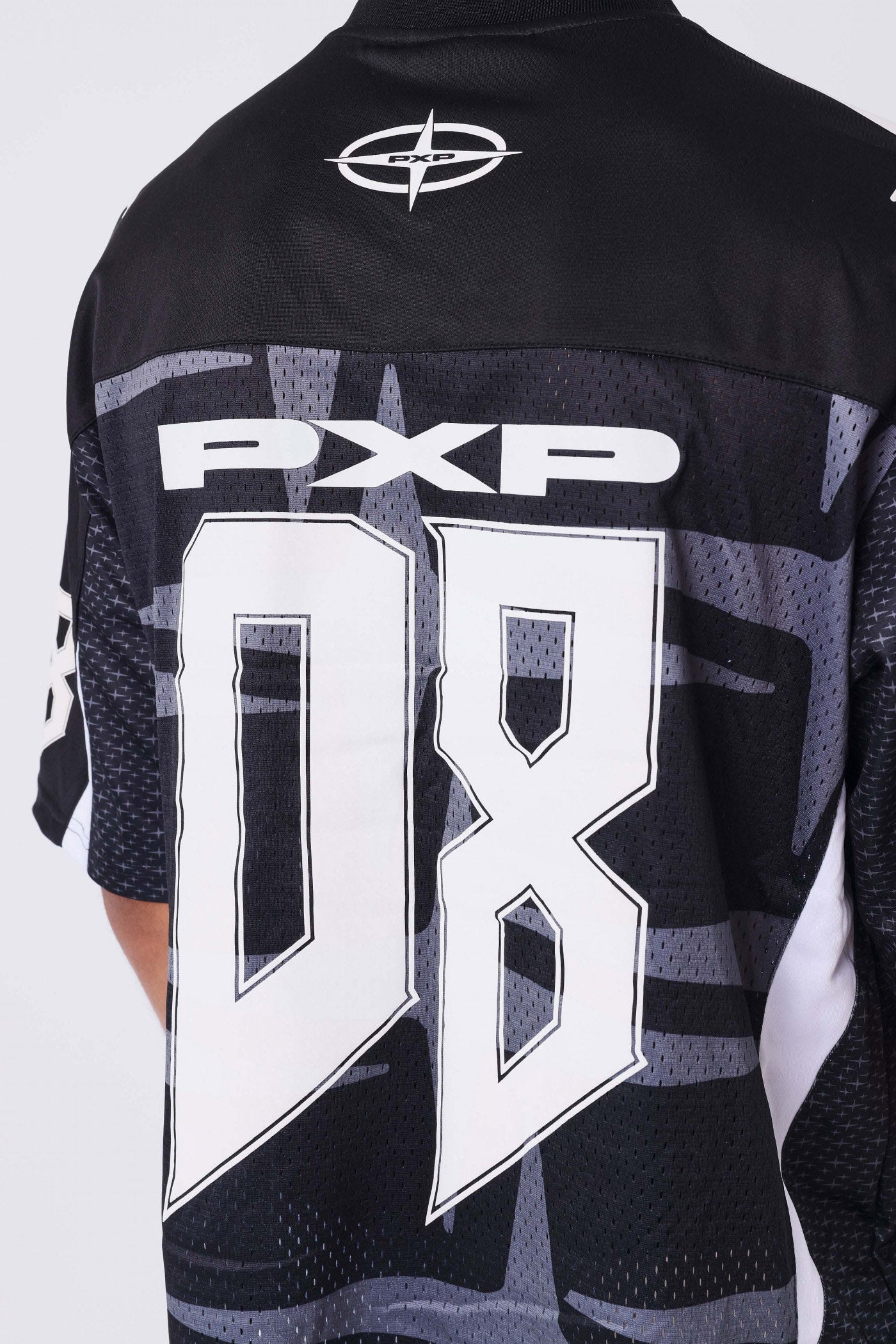 Mesh Oversize T-Shirt - Black + Grey + White