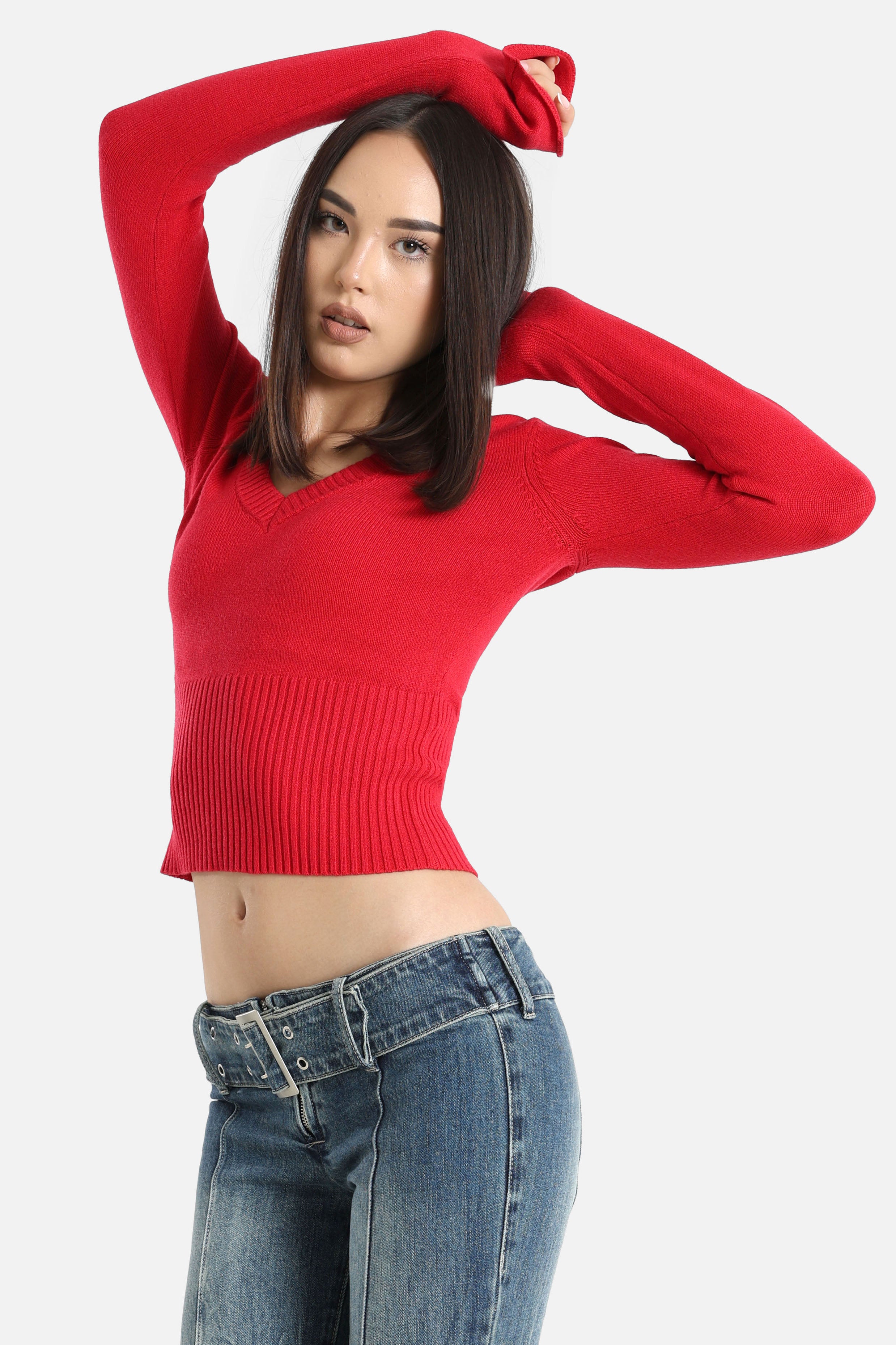 Knitted sweater - Red
