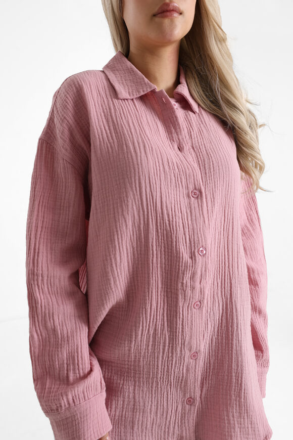 Chemise oversize en mousseline - vieux rose