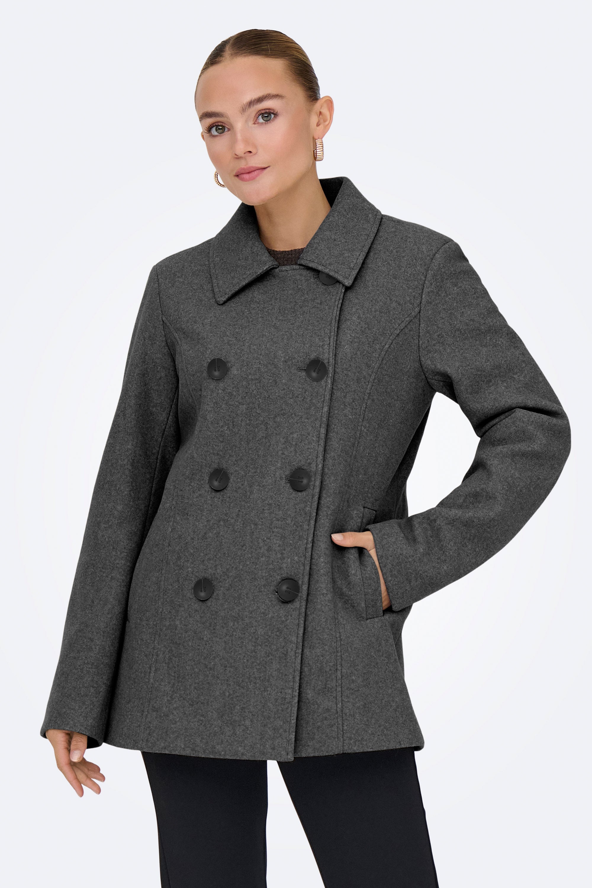 ONLBLAKE Mantel - Dark Grey Melange