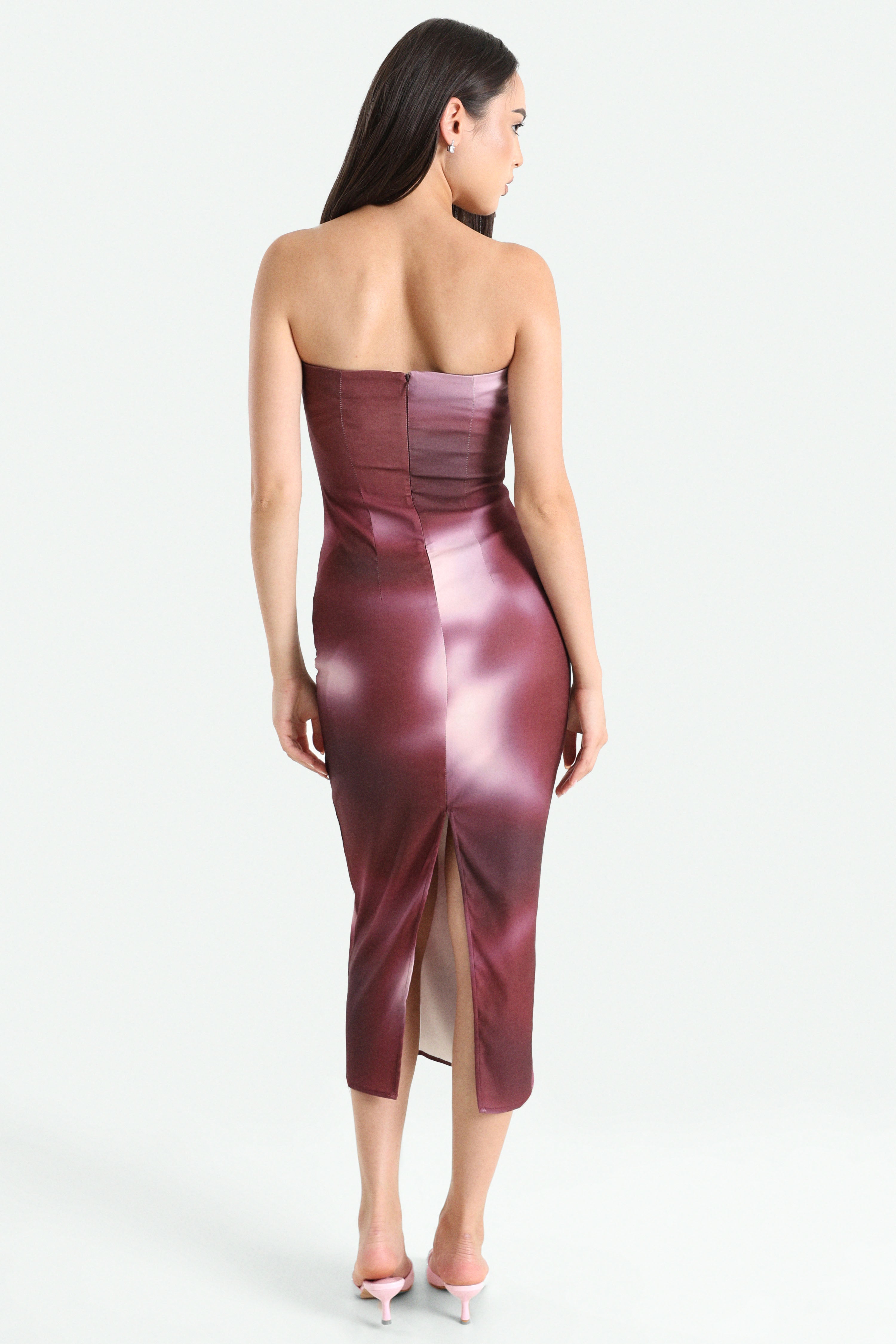 Midi bandeau dress - Bordeaux