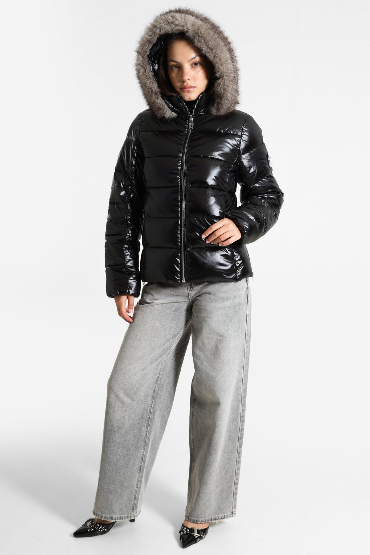 Pufferjacke in Glanz-Optik