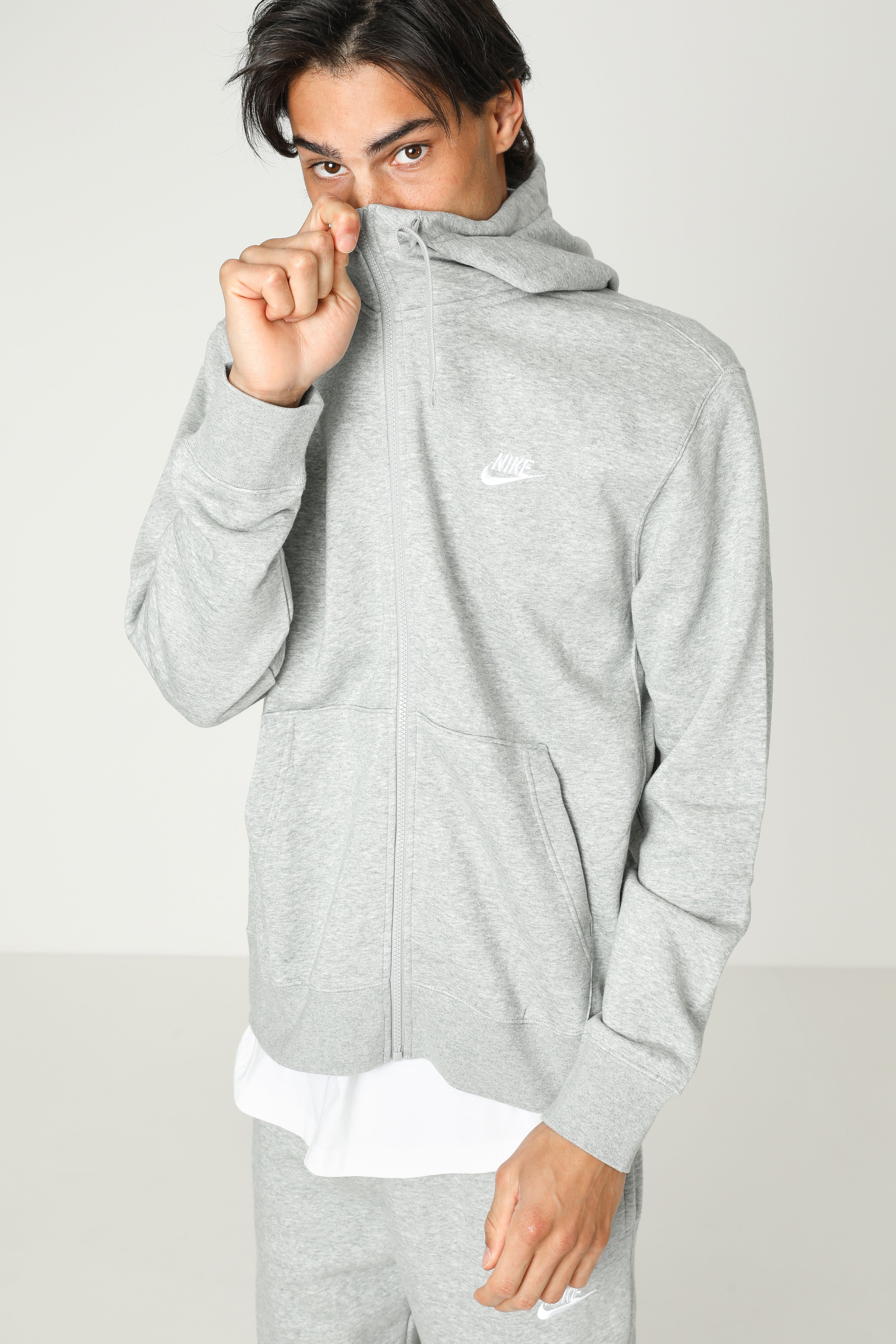 Sportswear Club Kapuzensweatjacke - Grey Heather