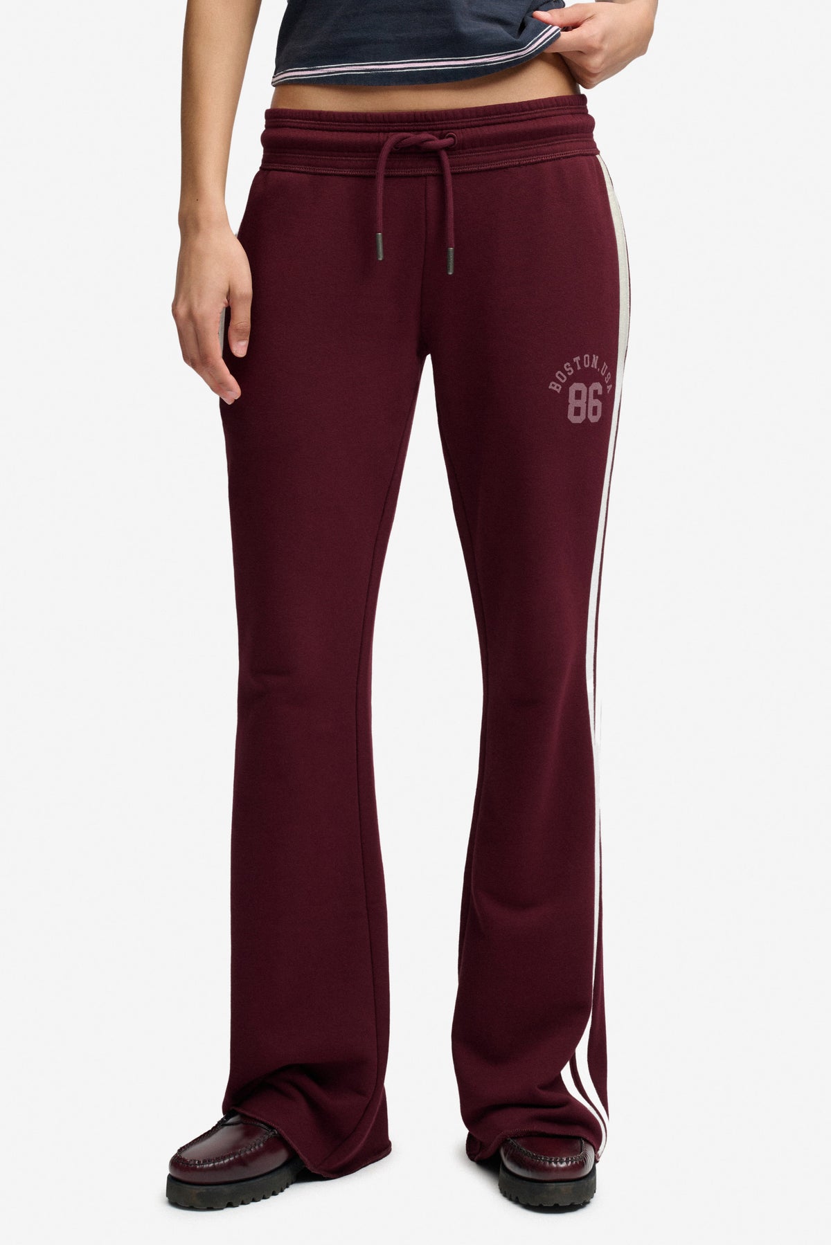 Pantaloni flare in felpa - Port Red