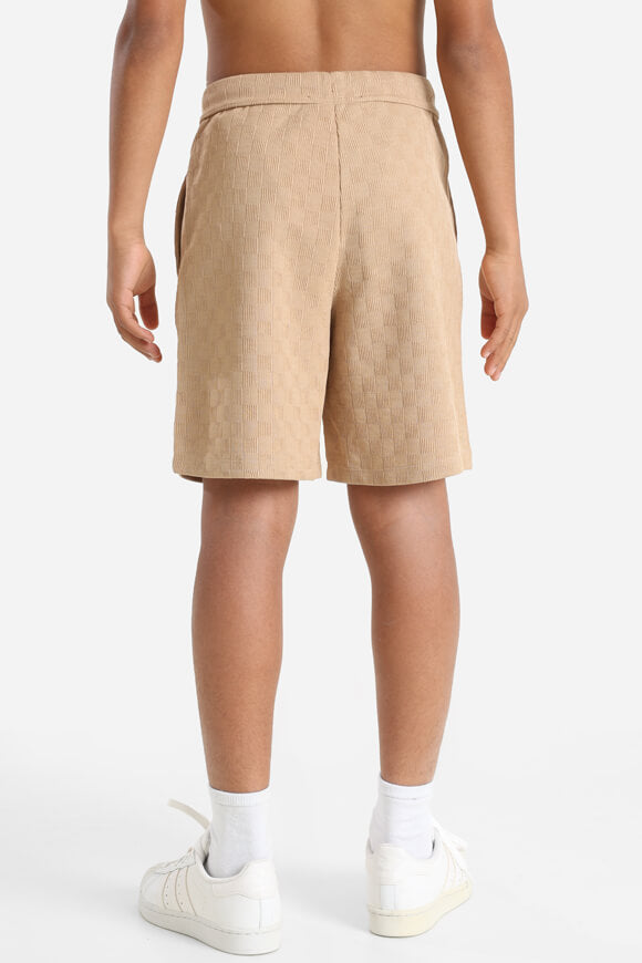 Strukturierte Stoffshorts - Beige