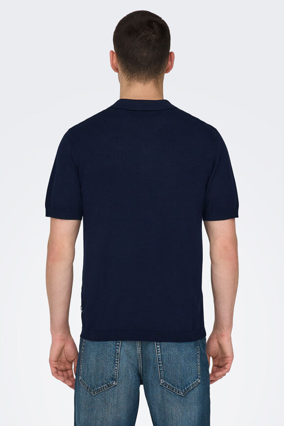 Wyler knitted polo shirt - Dark Navy