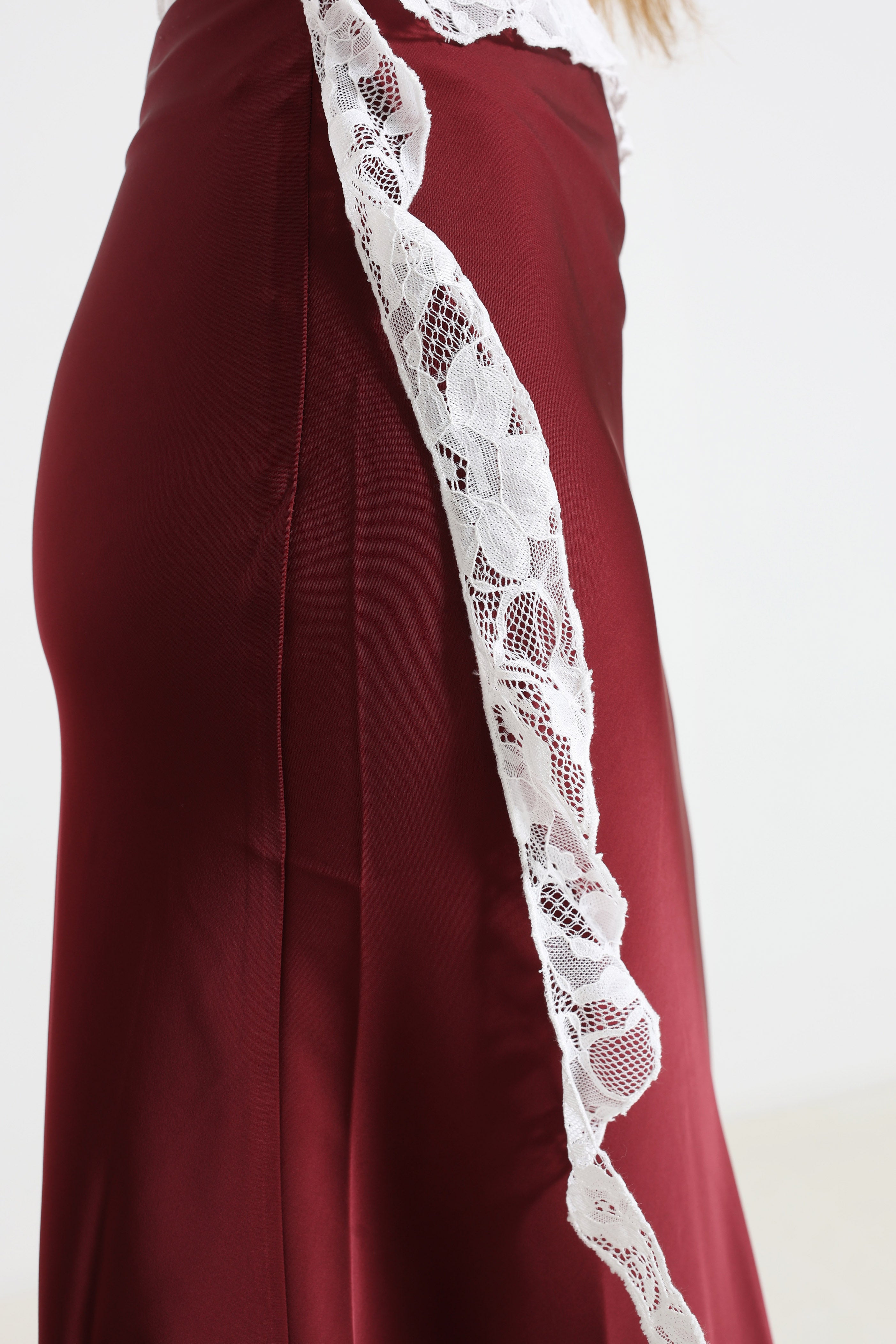 Camicia corta a maniche lunghe in pizzo - Bianco