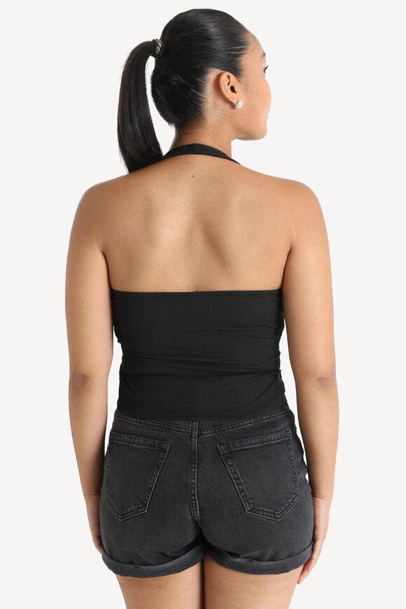 ONLBILL Neckholder Crop Top - Black