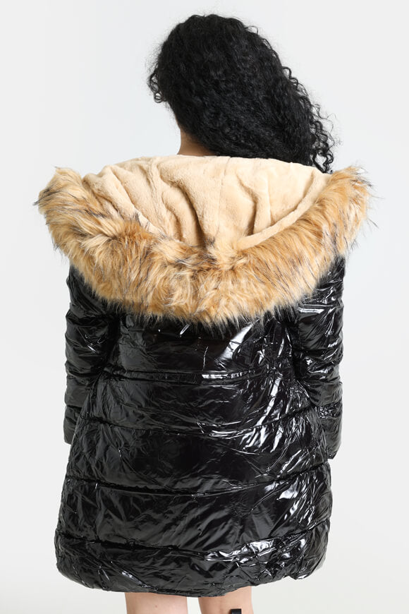 Cappotto in vinile puffer - nero