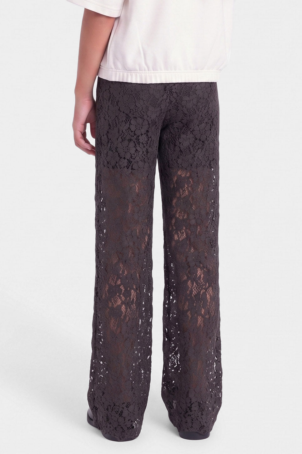 KOGLEIKA pantalon en dentelle - Black Coffee
