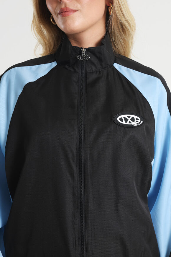 Tracksuit jacket - Black + light blue