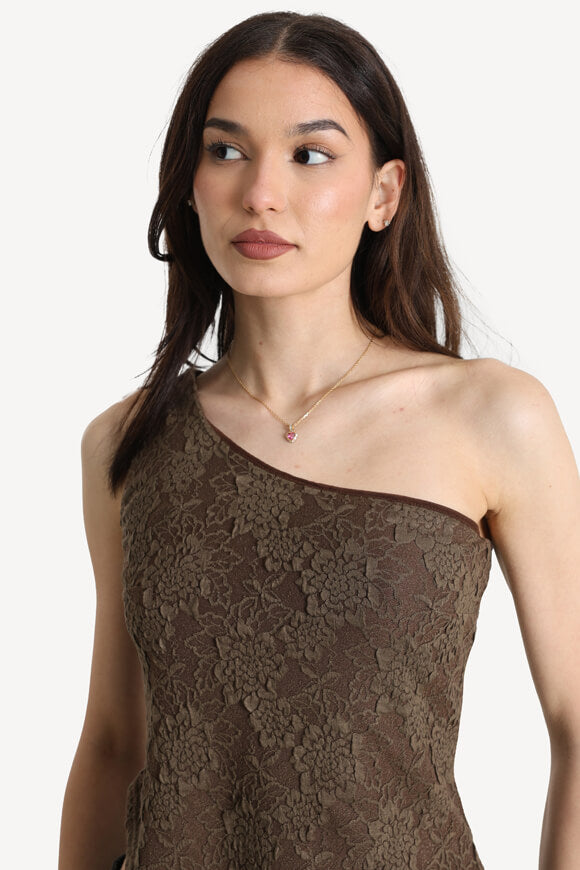 Top monospalla strutturato - marrone