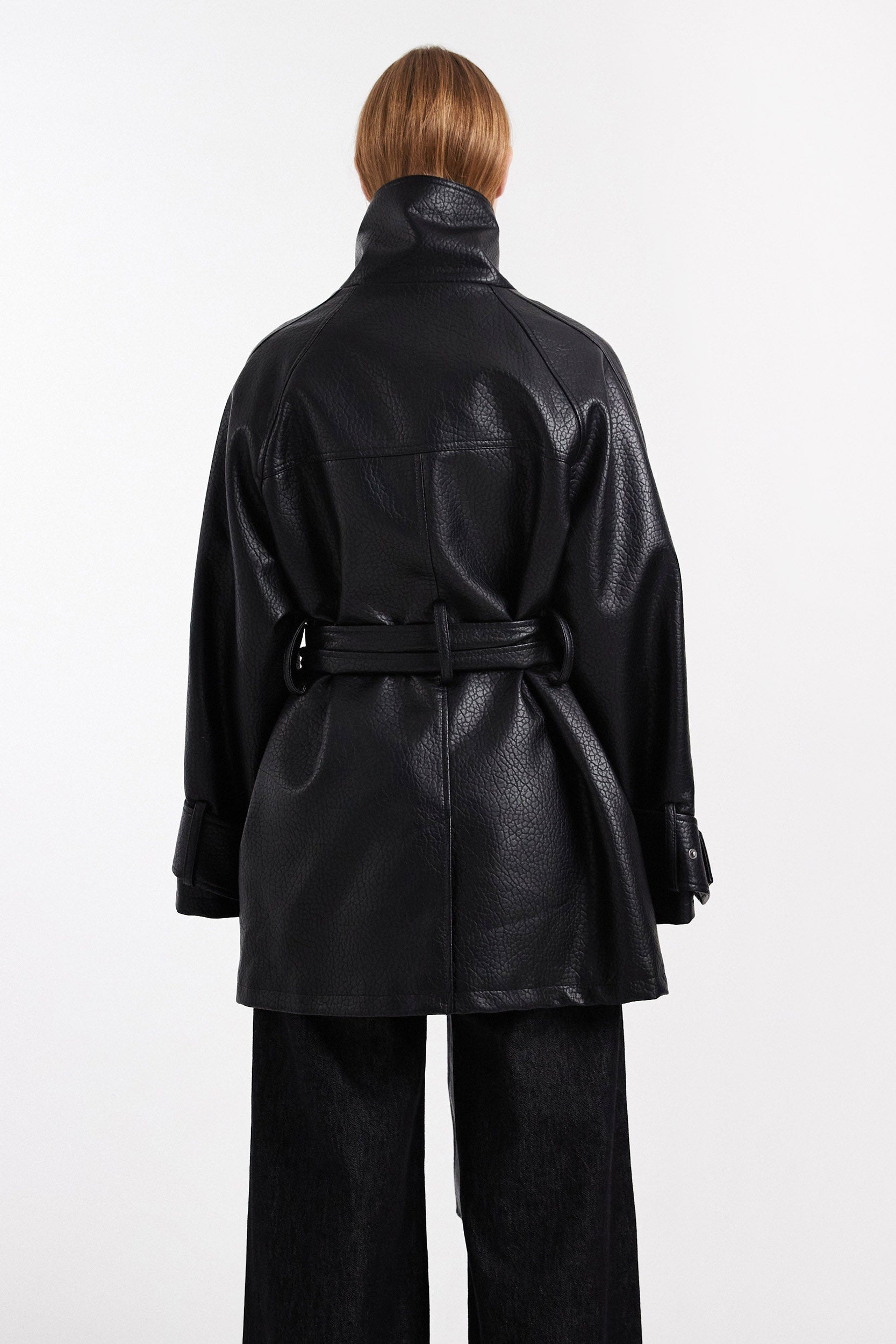 TSSILLIE veste en similicuir - Black