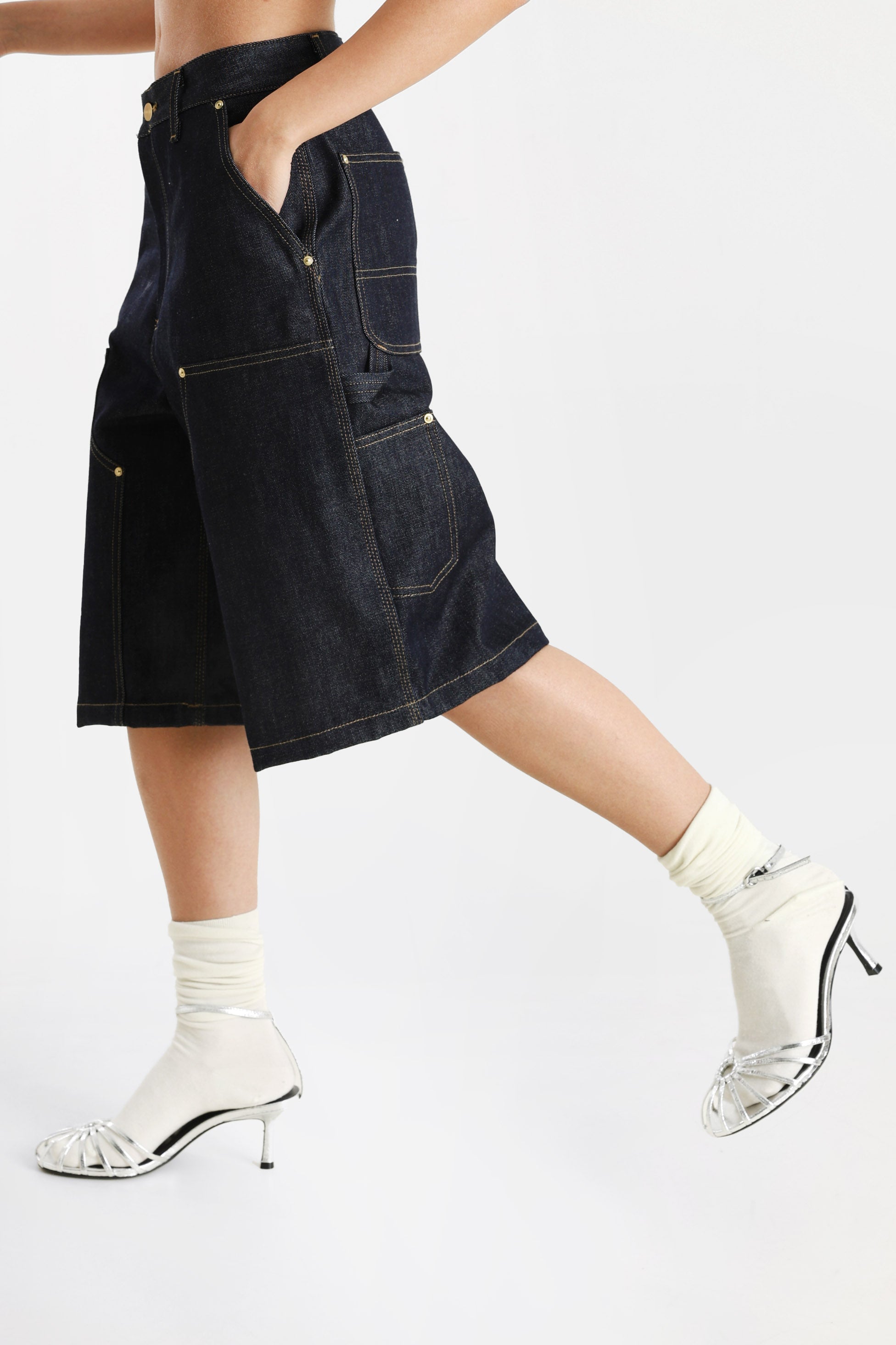 Nixon Double Knee Jeansshorts - Blue