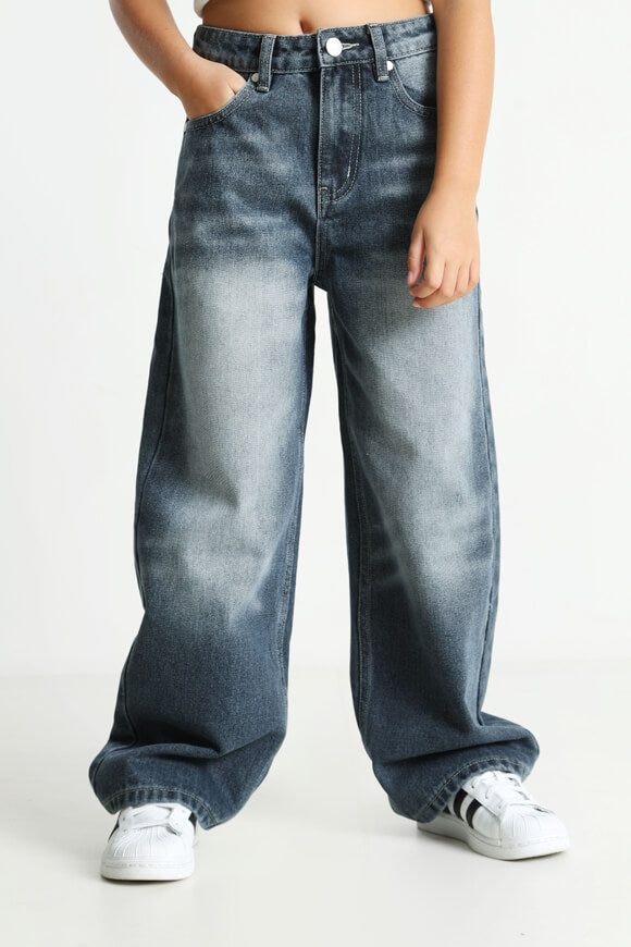 Baggy Fit Jeans - Grau Blau
