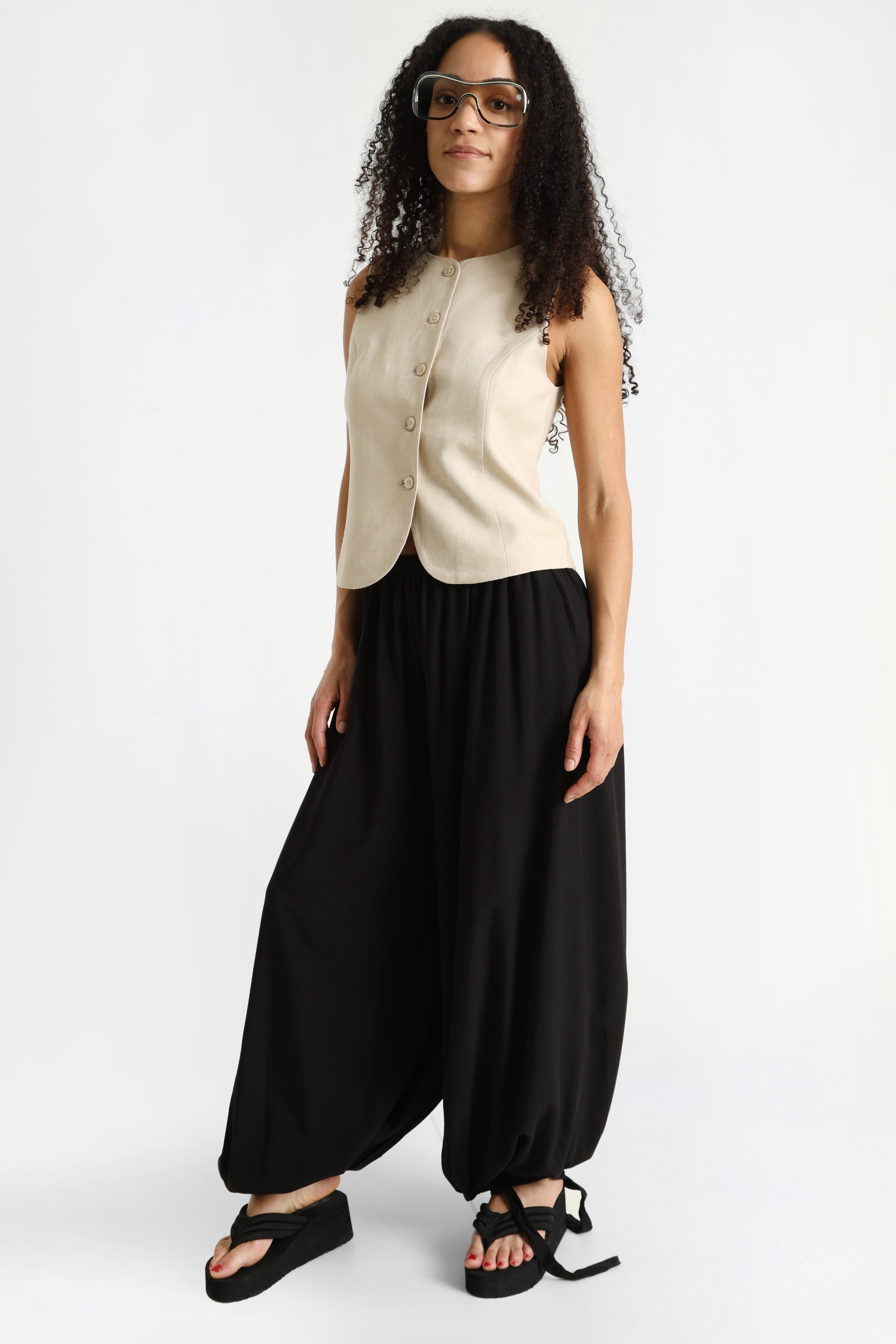 ONLGOA Leinenweste - Oxford Tan