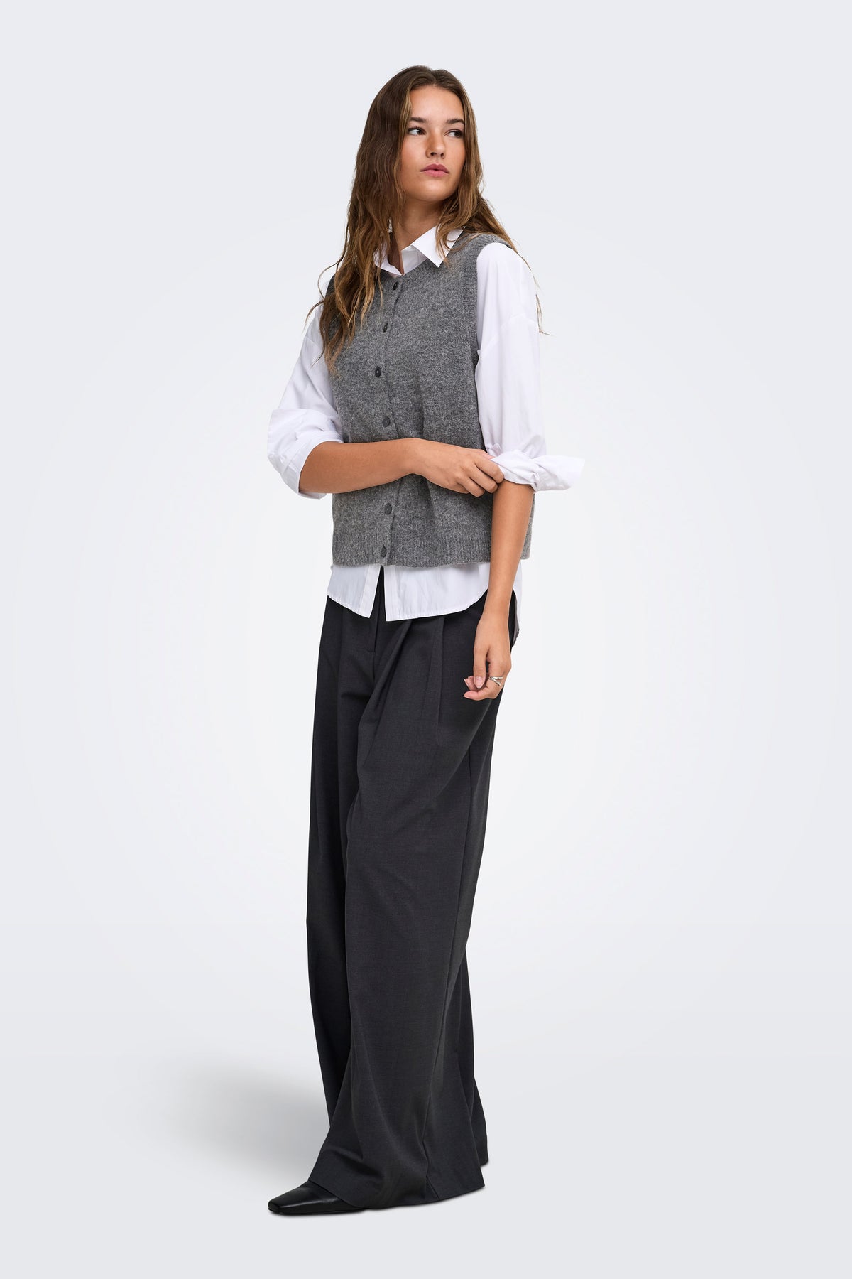 ONLOLIVIA gilet en tricot - Dark Grey Melange