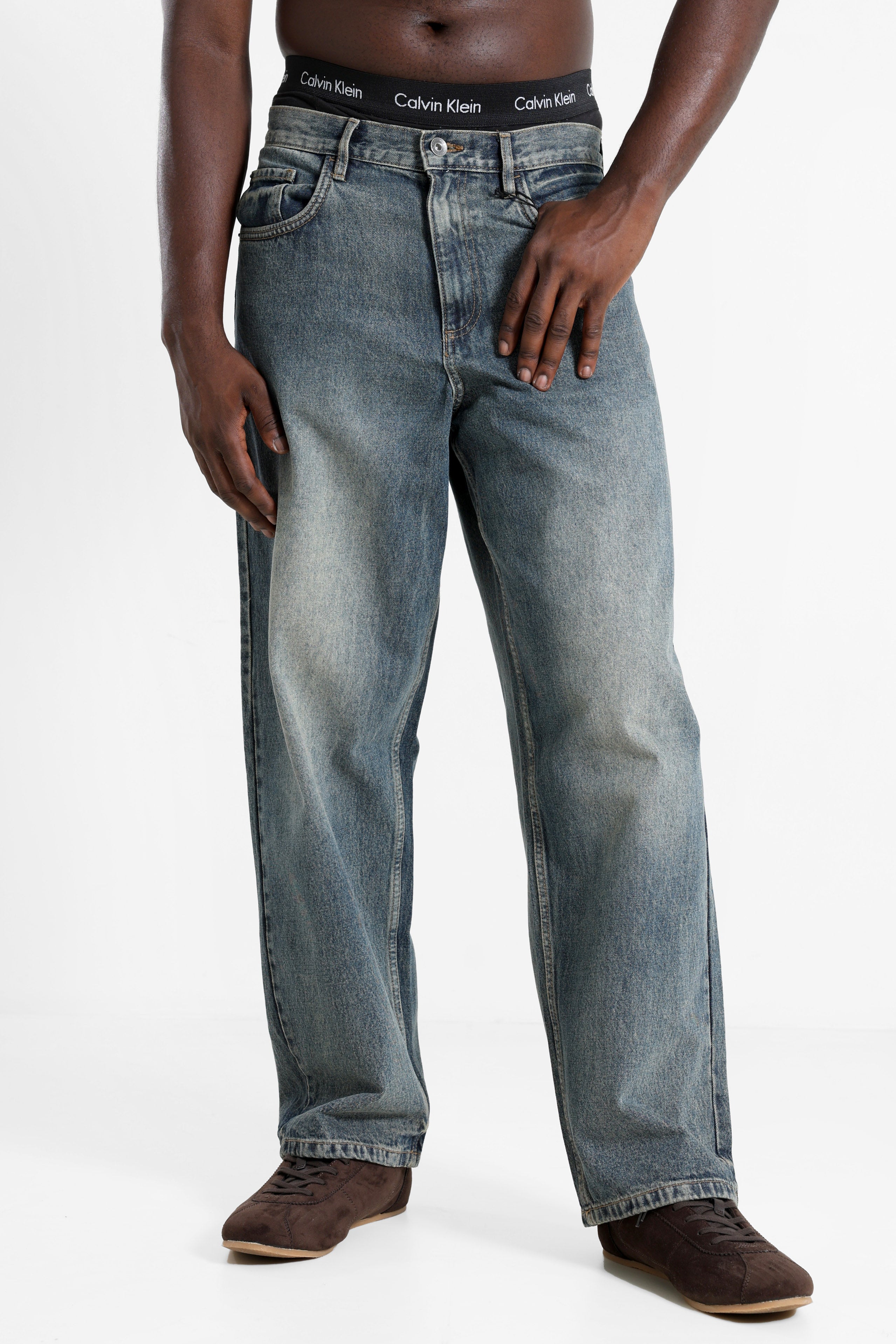 RRBRONX Baggy Fit Jeans L32 - Dusty Blue