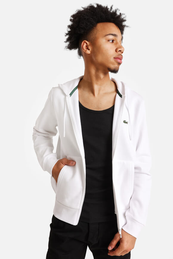 Kapuzensweatjacke - Weiss