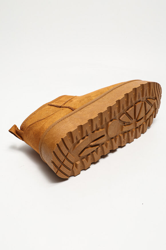 Gefütterte Plateau Stiefelette - Camel