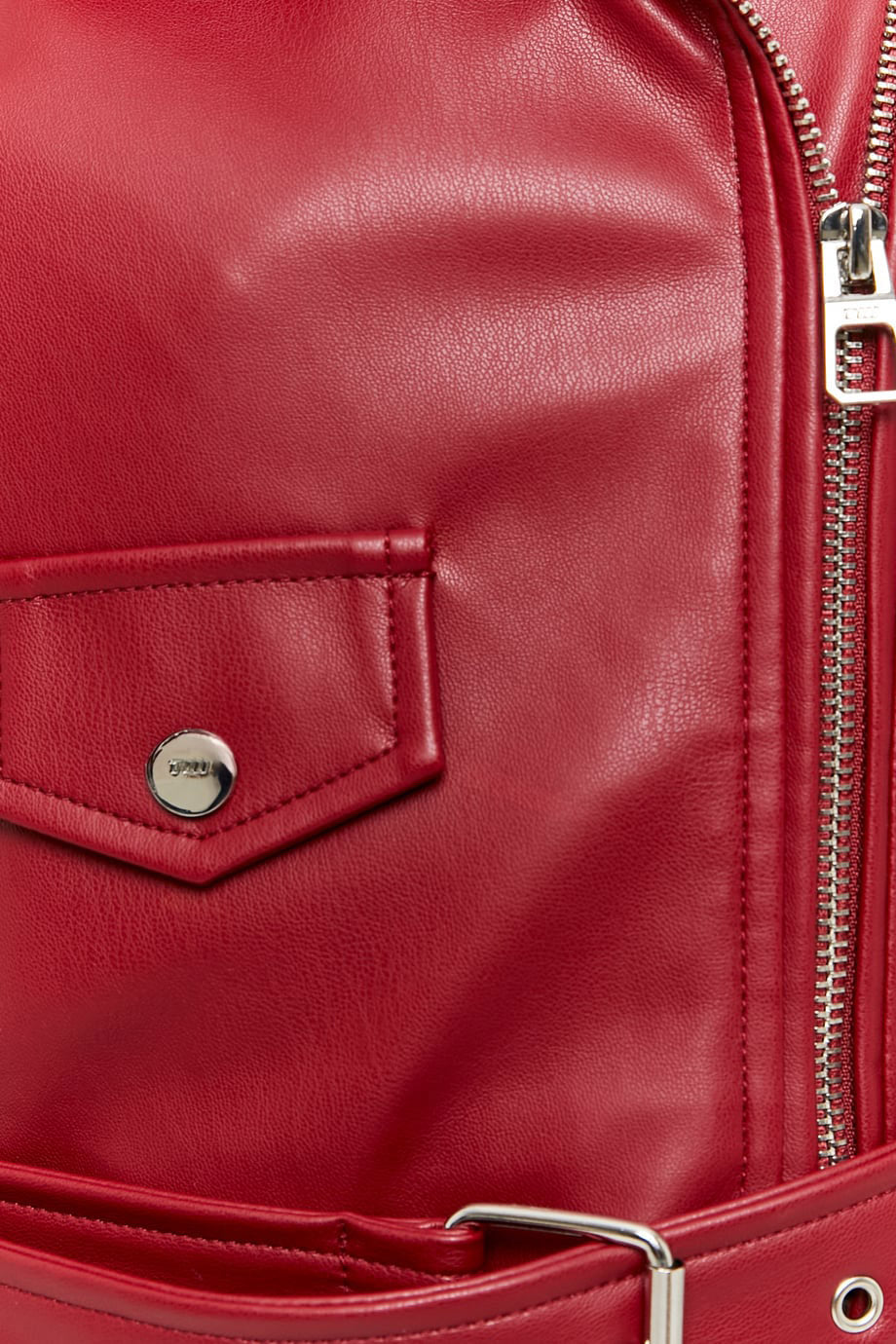 Crop Kunstleder Bikerjacke - Rio Red