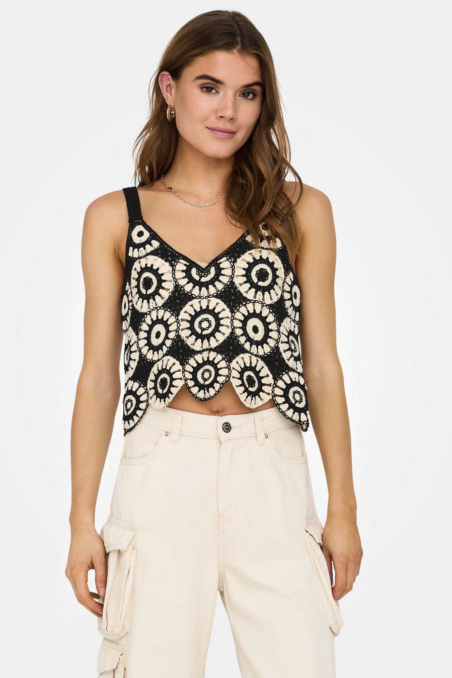 Yvonne top court en crochet - Birch + Black