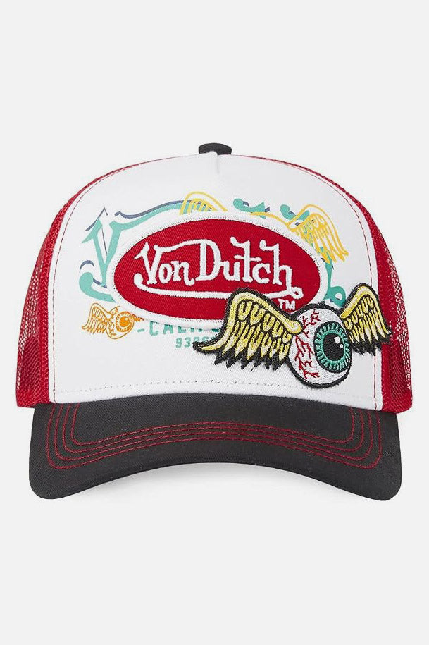 Trucker Cap / Snapback - White + Red + Black