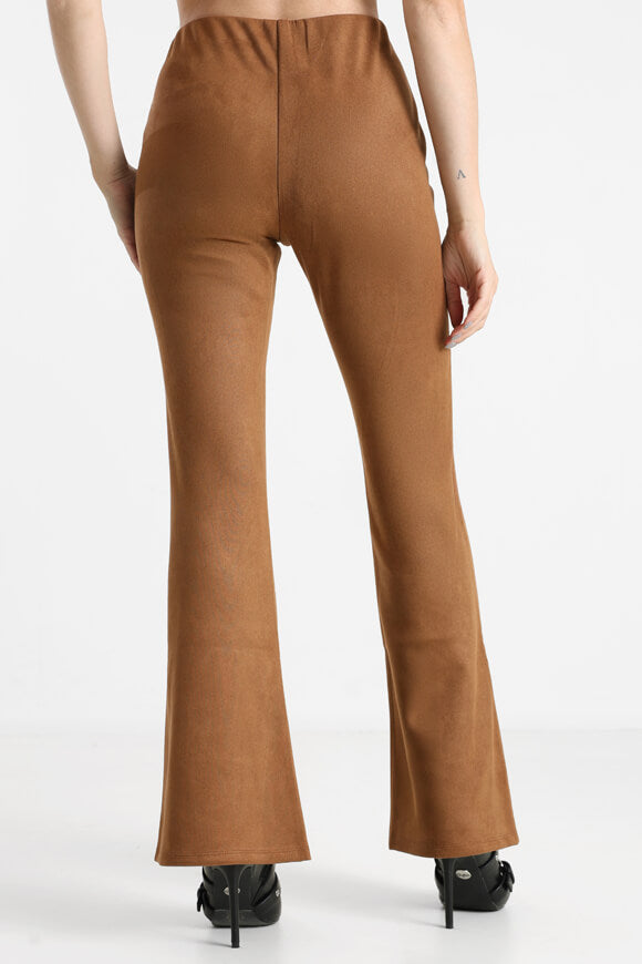 Legging flare en similidaim - Cognac
