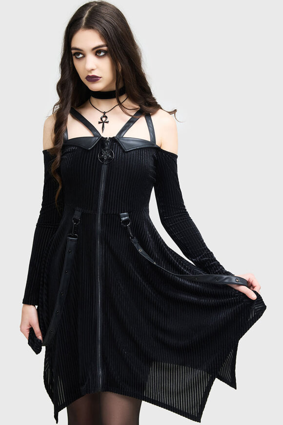 Zelphoria velvet mini dress - Black