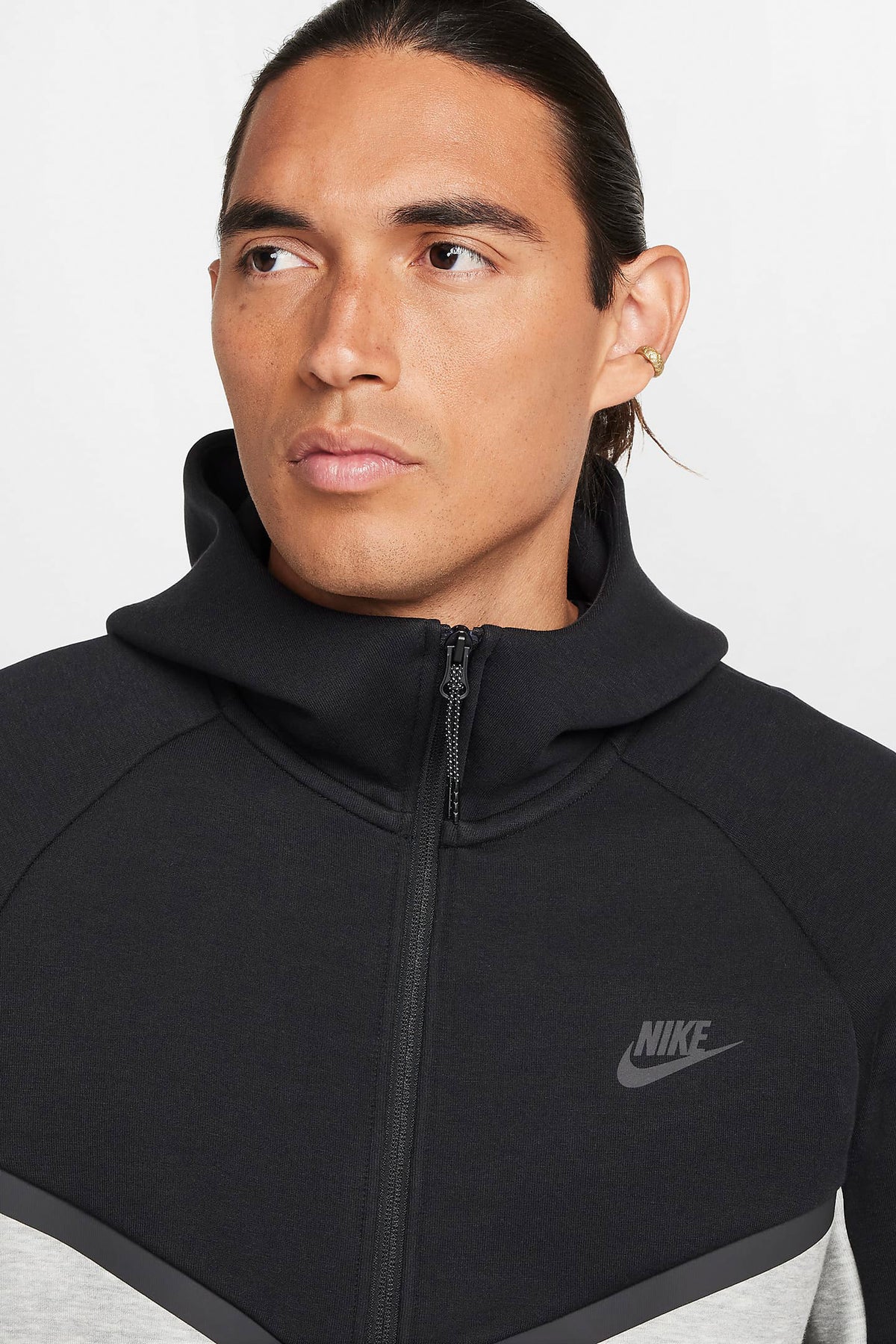 Sportswear Tech Fleece Kapuzensweatjacke - Black + Light Grey Heather