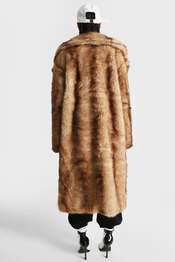 Kunstpelzmantel - Beige