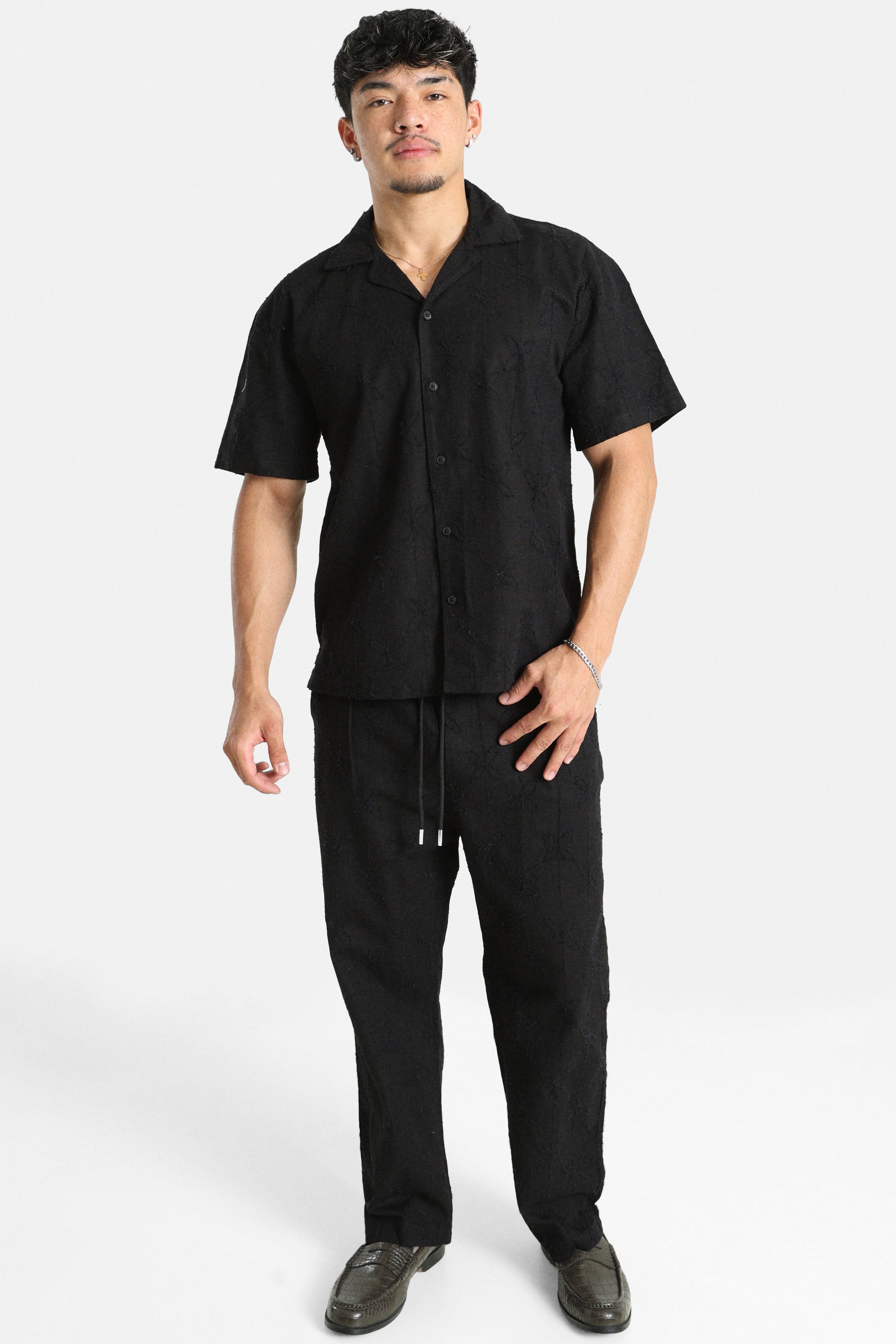 Chemise en tissu structuré - Black