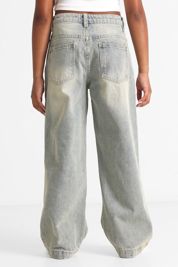 Wide Leg Jeans - Hellblau Gewaschen