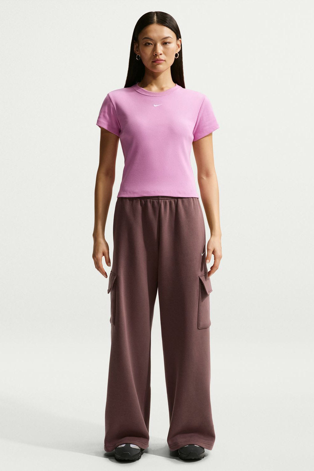 Geripptes T-Shirt - Light Magenta