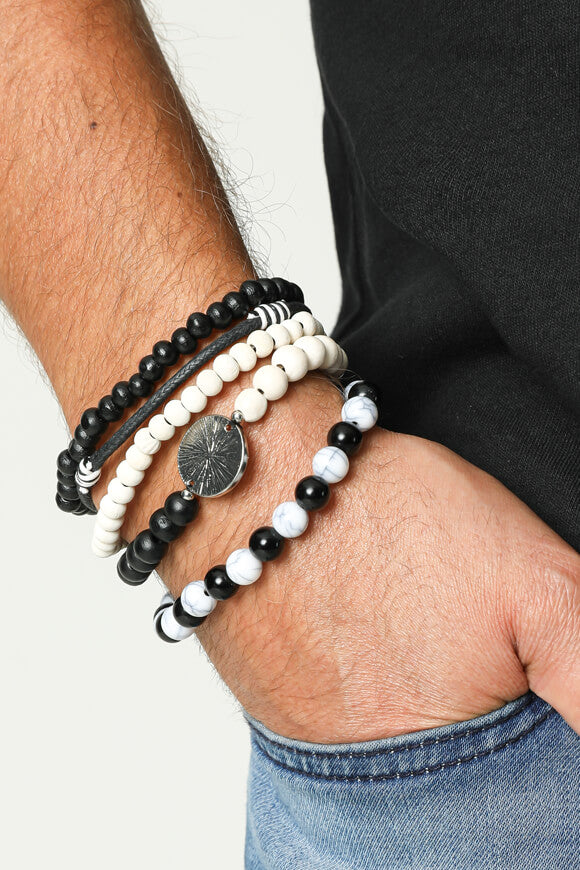 Lot de bracelets - Noir + Ecru