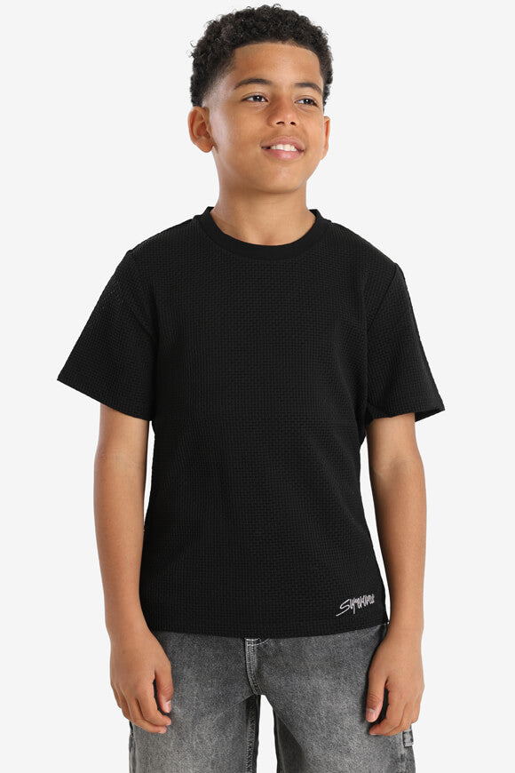 Strukturiertes T-Shirt - Schwarz