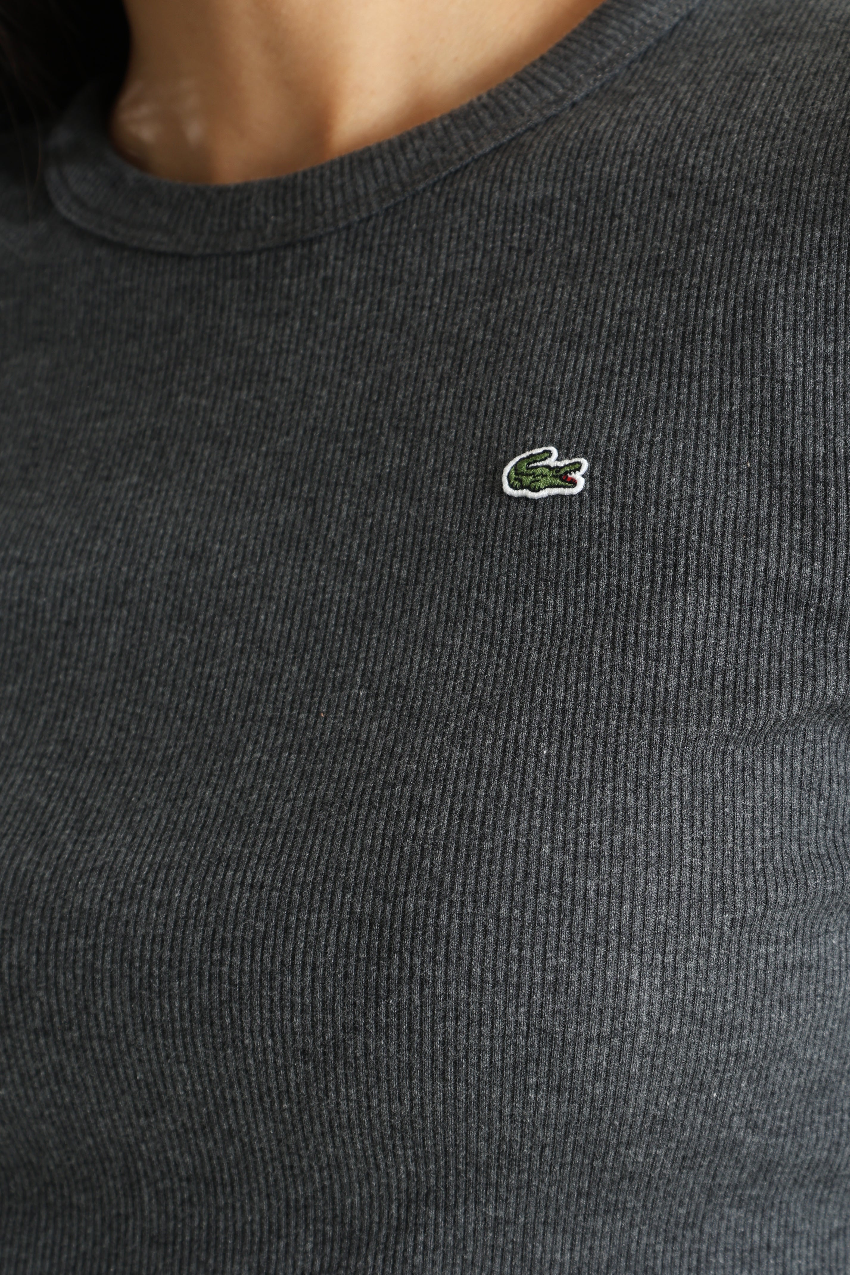 Ribbed long sleeve shirt - Pitch chine