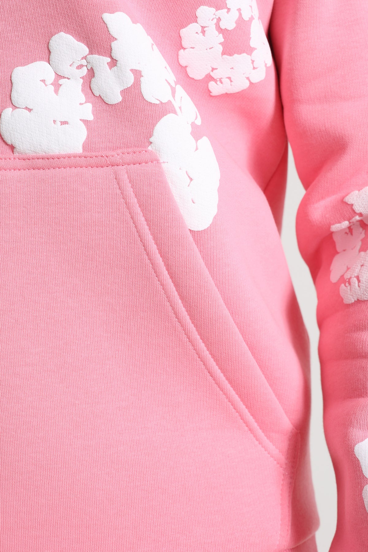 Kapuzensweatjacke - Pink + White