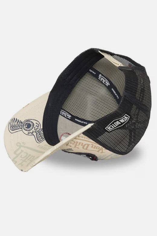 Trucker Cap / Snapback - Light Beige + Navy