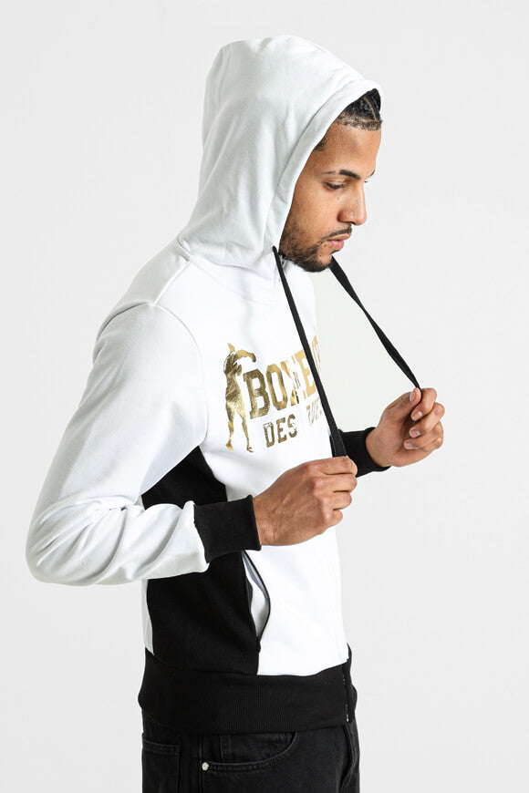 Kapuzensweatjacke - White + Black