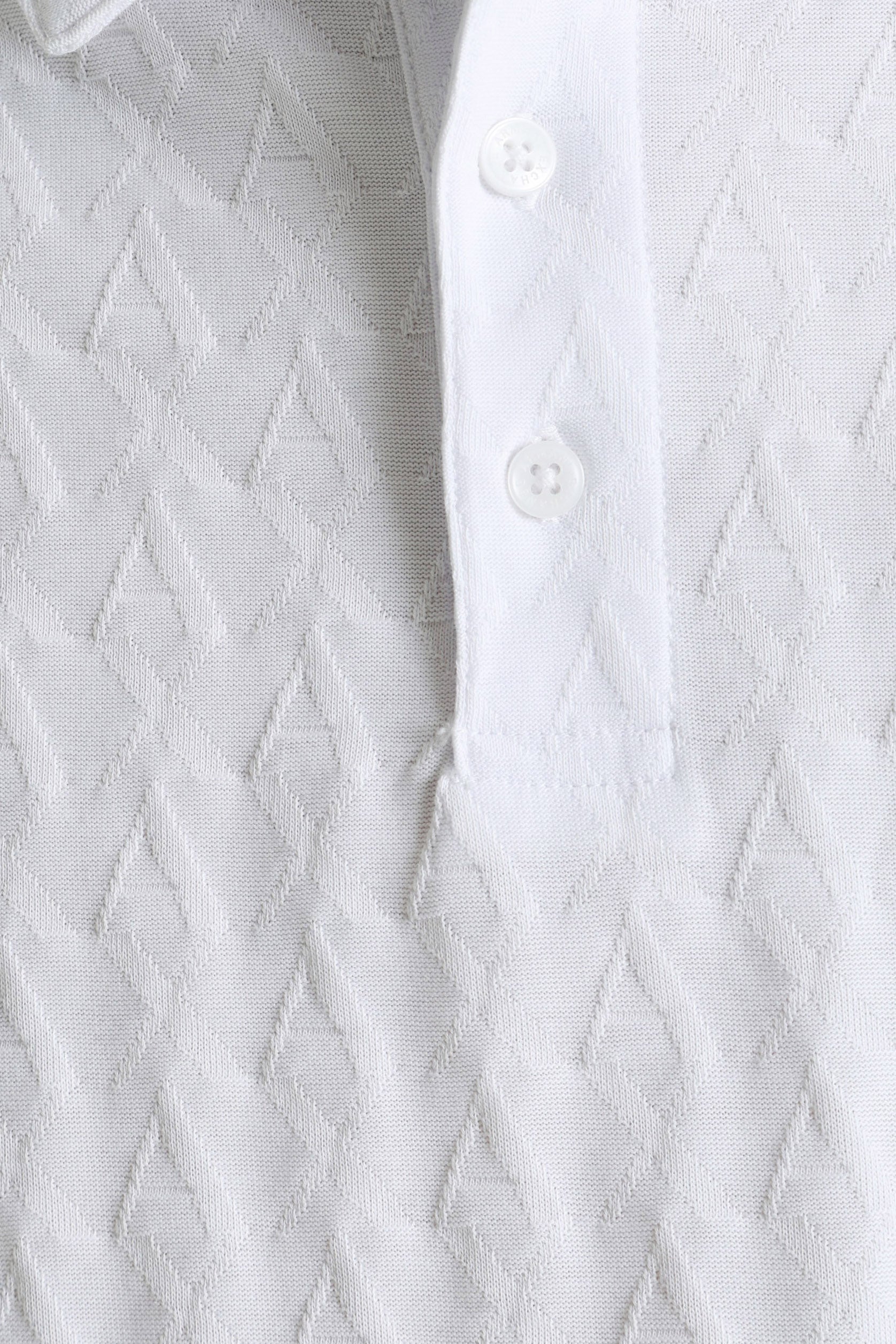 Strukturiertes Poloshirt - White