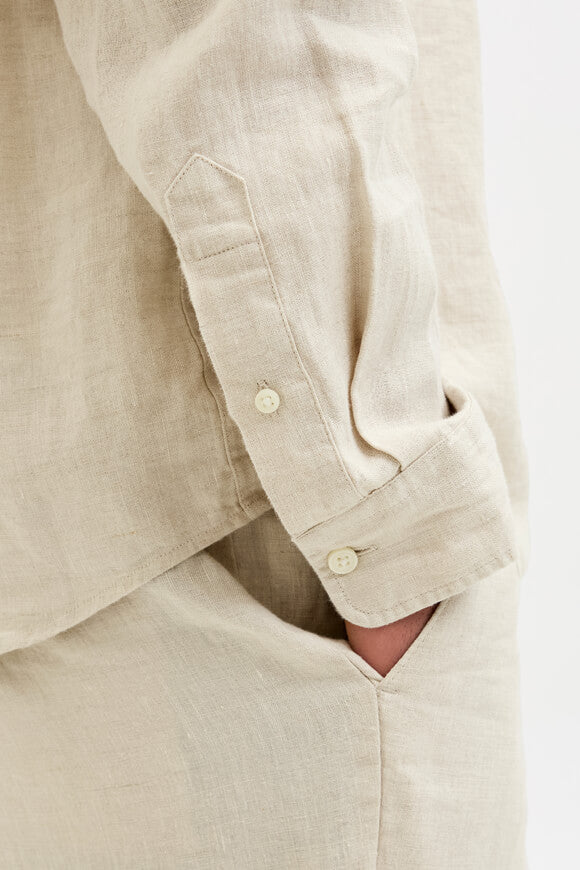 JPRCCLAWRENCE linen shirt - Silver Lining
